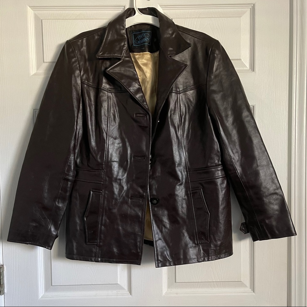 Steve Madden Brown Leather Blazer